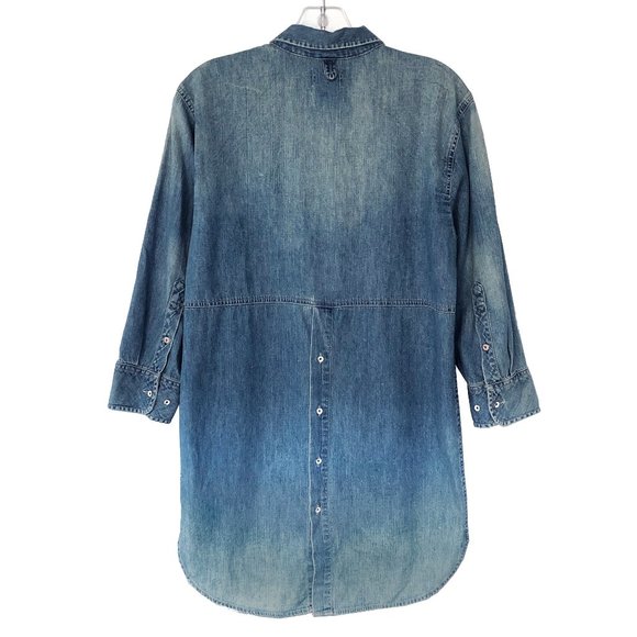 Levi’s denim button down two pocket tunic shirt - Picture 2 of 8